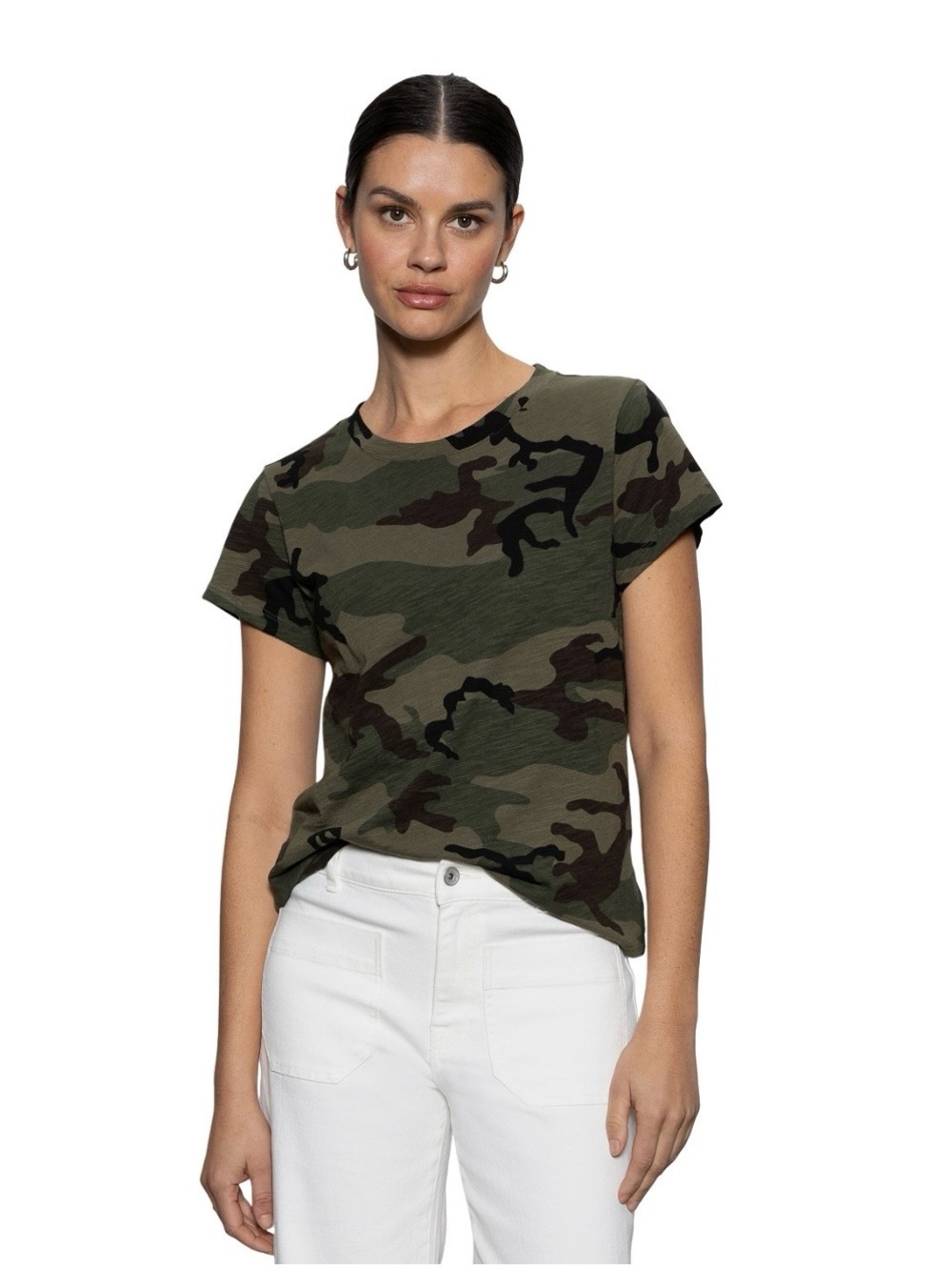Sanctuary Camouflage Short-sleeve Top T-shirt Size Small 💚🖤🤎